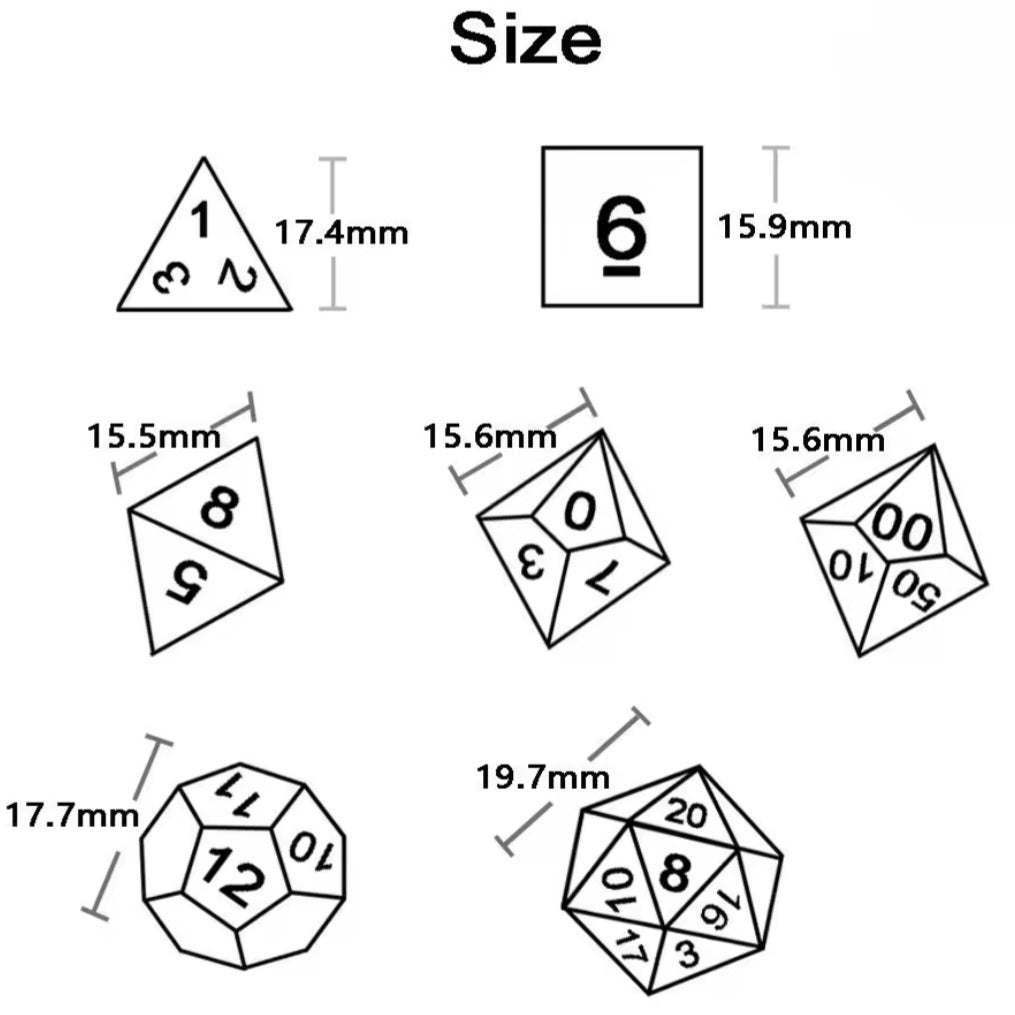 Role Playing Dice Set - Glitter Clear White Ice/Red