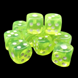 D6 12mm Dice - Clear Lime Green – Full Moon Archer D6 12mm Dice - Clear Lime Green – Full Moon Archer