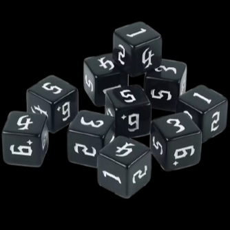 D6 16mm Dice - Black/White