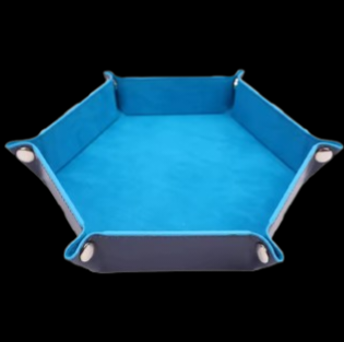 Dice Tray - Hexagonal - Light Blue/Black