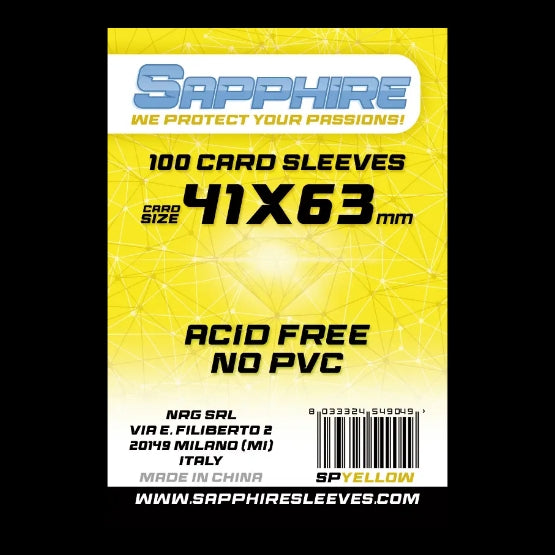 100 Sleeves SAPPHIRE 41x63 "YELLOW"