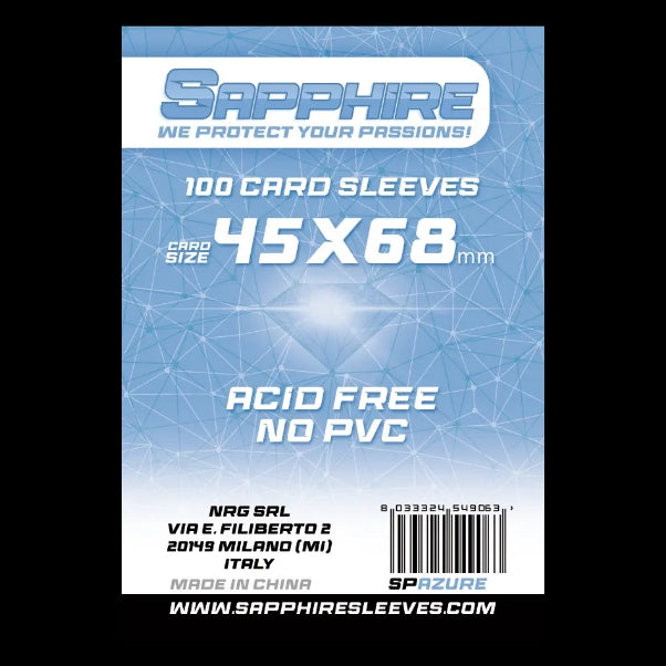 100 Sleeves SAPPHIRE 45x68 "AZURE"