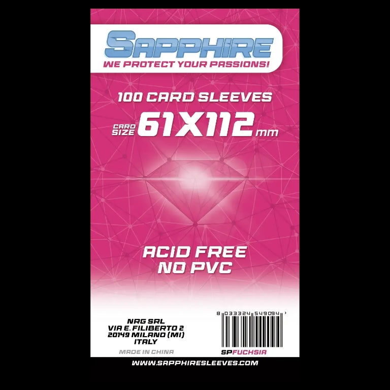 100 Sleeves SAPPHIRE 61x112 "FUCHSIA"