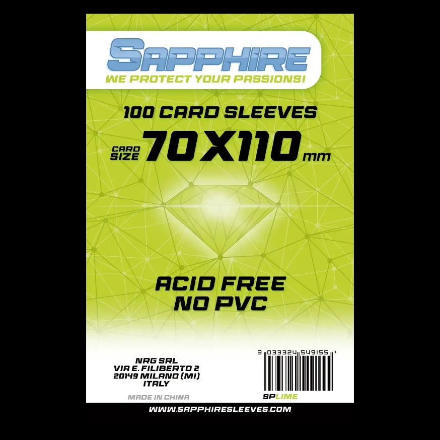 100 Sleeves SAPPHIRE 70x110 "LIME"