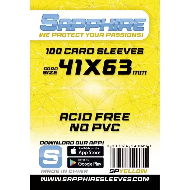 100 Sleeves SAPPHIRE 41x63 "YELLOW"