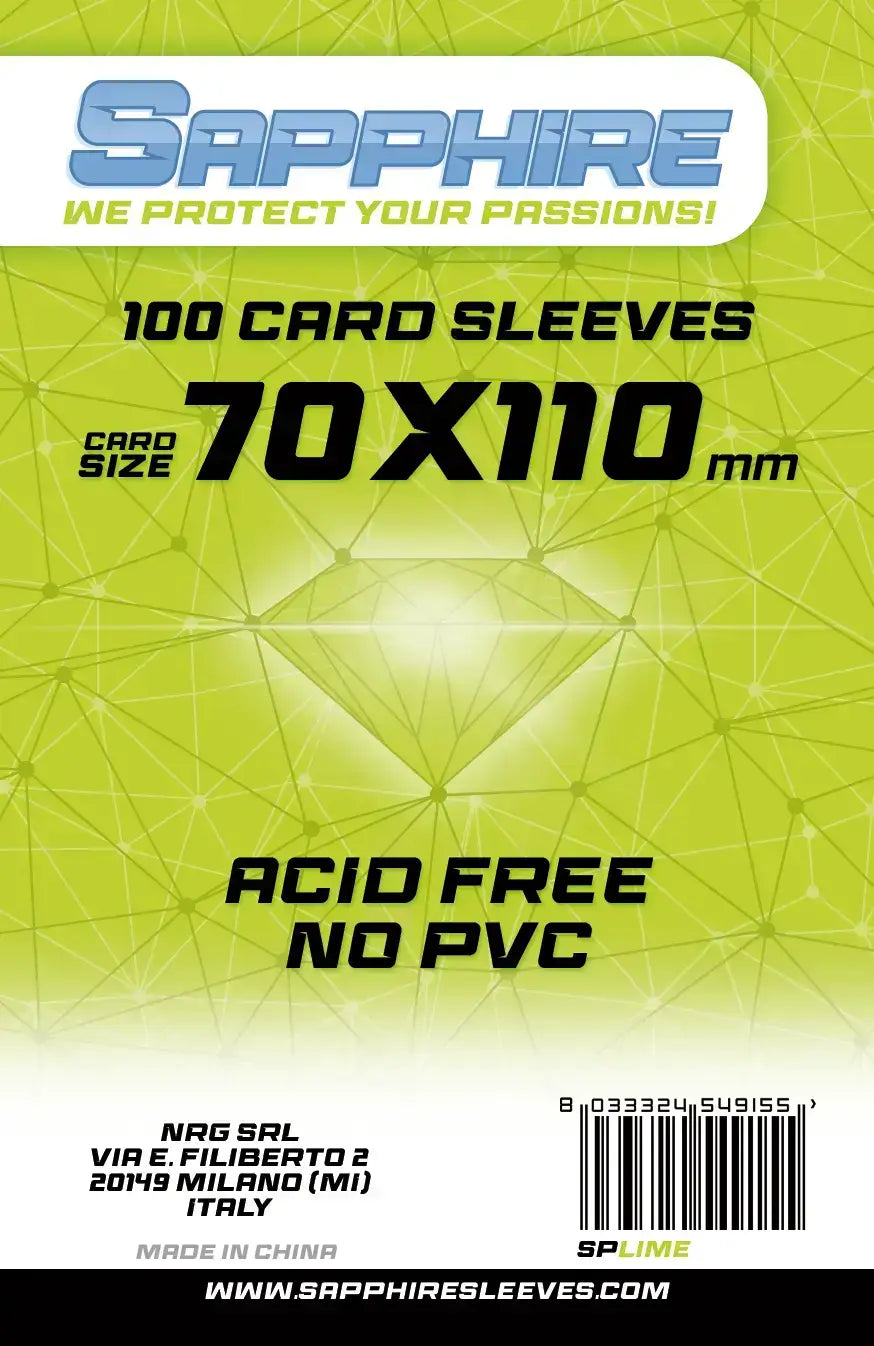 100 Sleeves SAPPHIRE 70x110 "LIME"