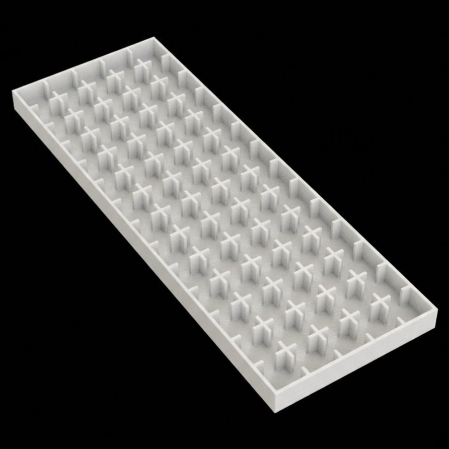 Raaco Insert Double Size 1/4 high (1,10cm) for 1.2cm (1/2") counters - Closed Edges