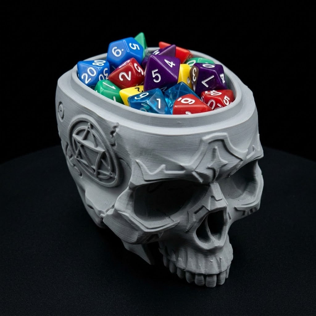 3D Printed Dice Vault - Arcane Skull