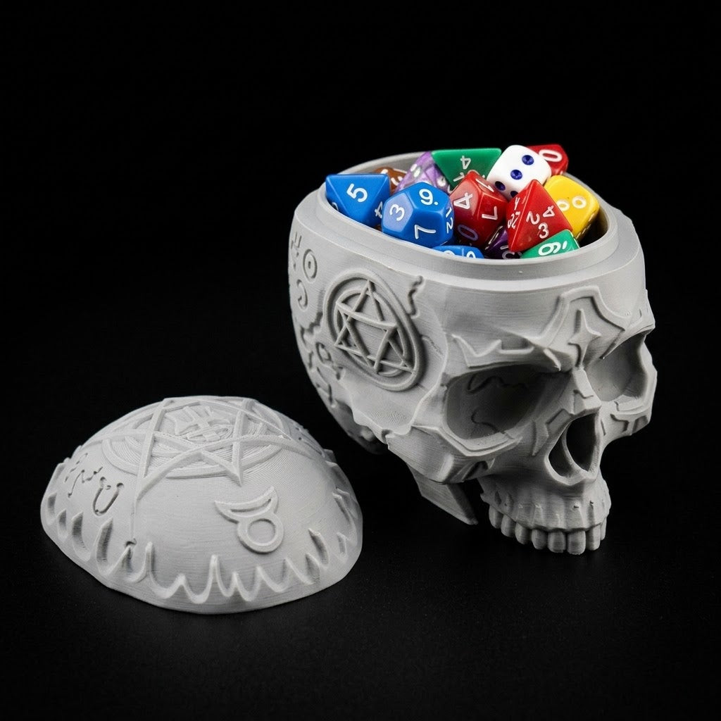 3D Printed Dice Vault - Arcane Skull
