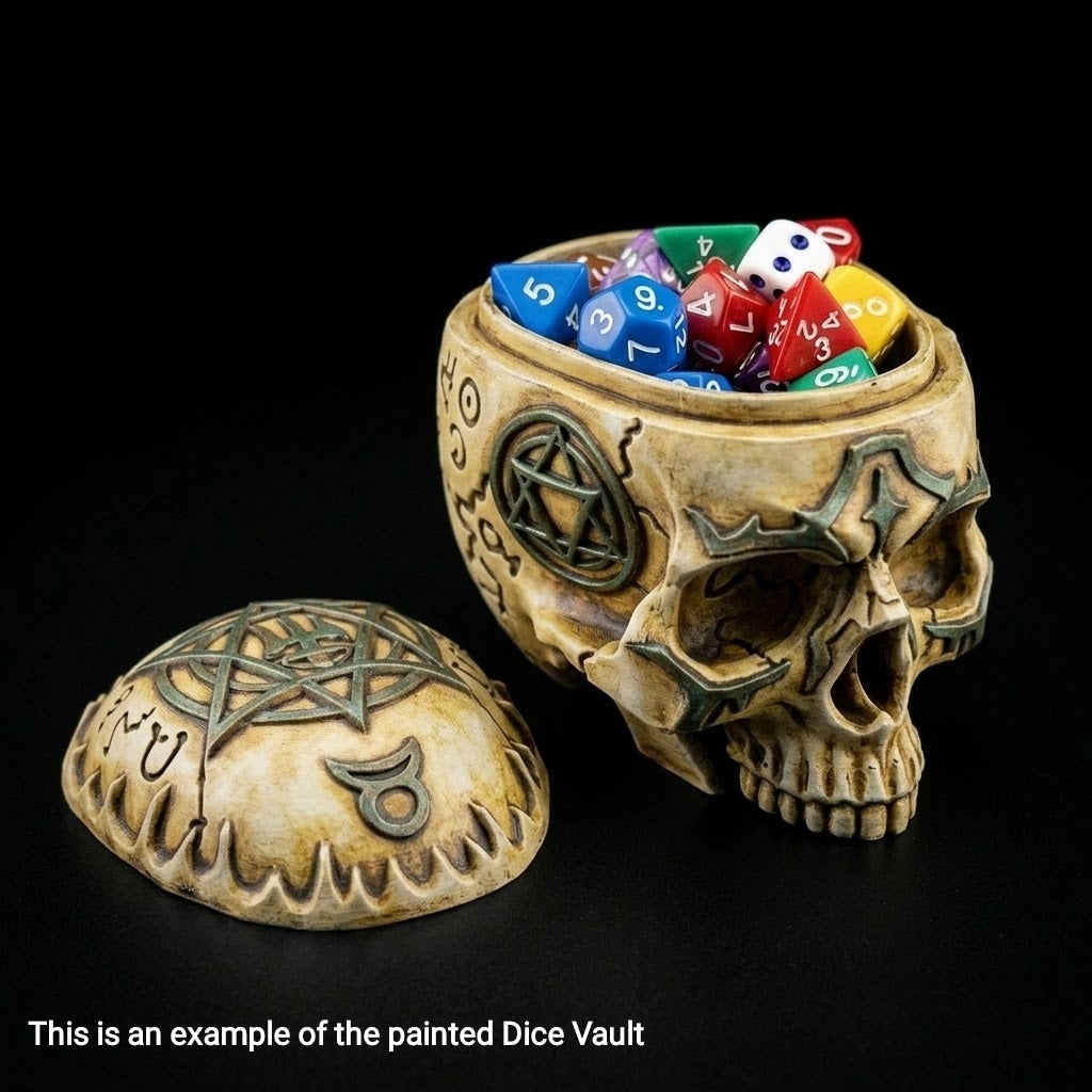 3D Printed Dice Vault - Arcane Skull