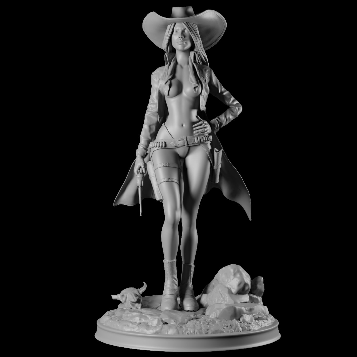 Kate - The Cowgirl - Pre-supported STL - 170mm & 32mm (SFW & NSFW) - Digital STL 3D printable