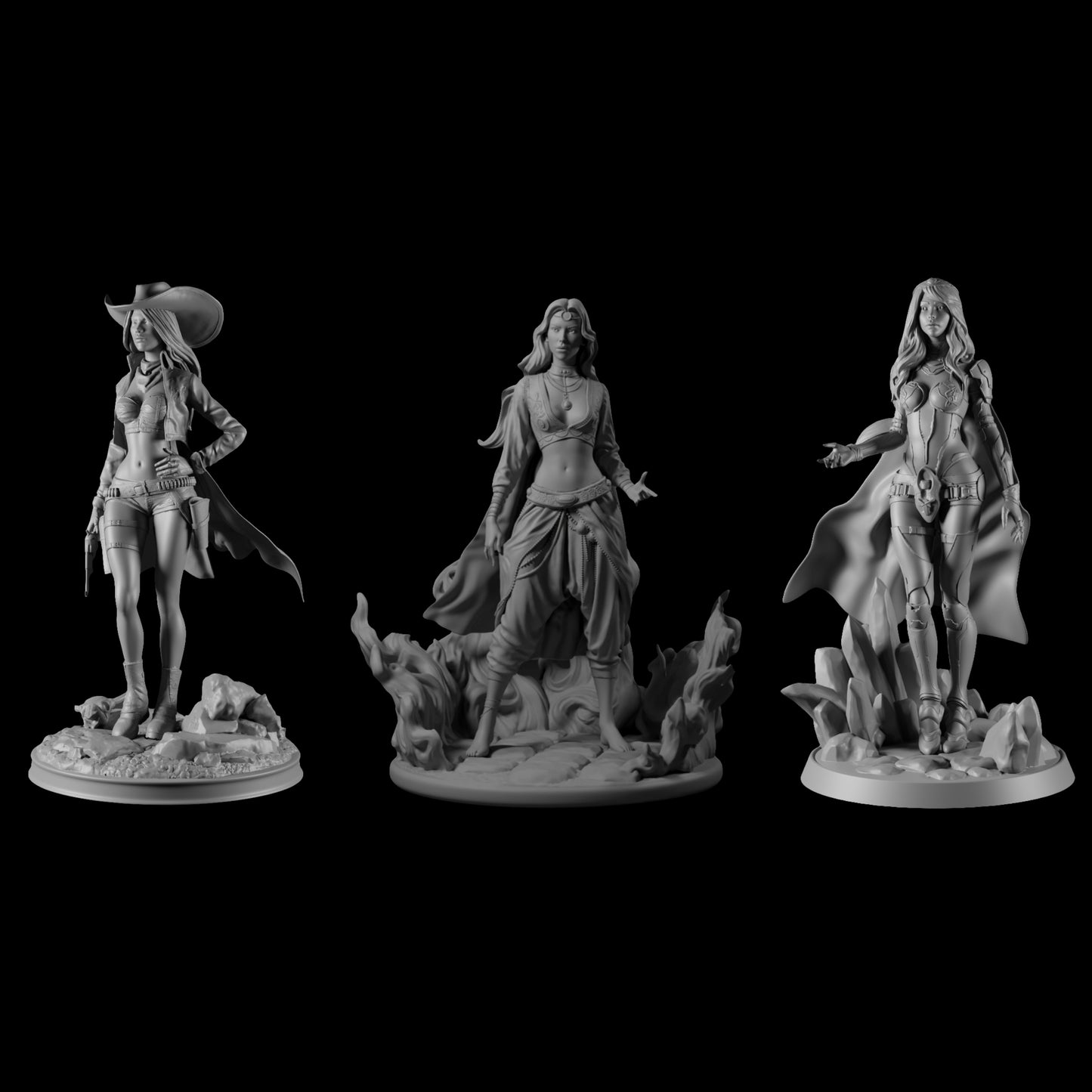 BUNDLE Hanna/Kate/Saora Pre-Supported STL - 170mm & 32mm (SFW & NSFW) - Digital STL 3D Printable