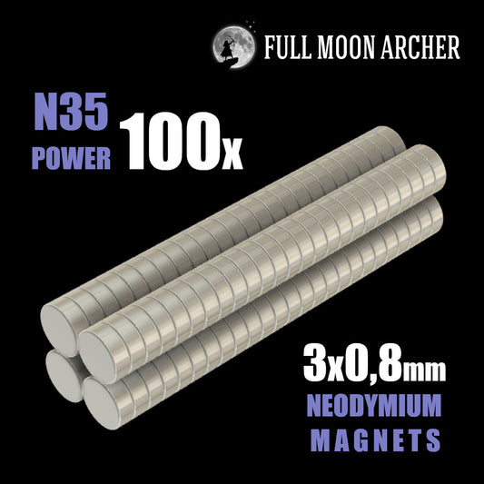 100x Neodymium Magnets 3x0.8mm N35