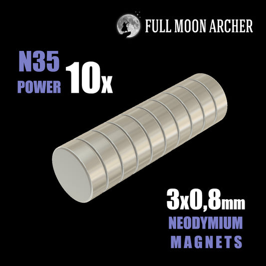 10x Neodymium Magnets 3x0.8mm N35