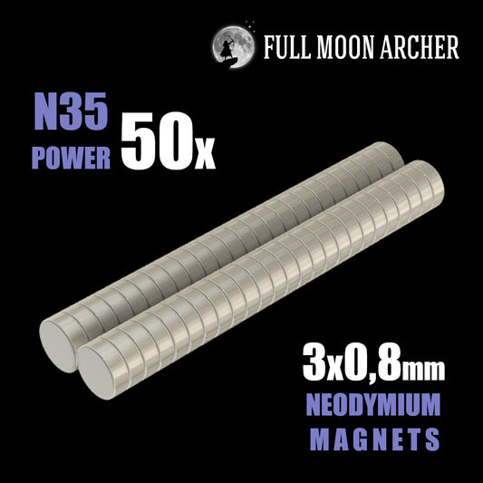 50x Neodymium Magnets 3x0.8mm N35