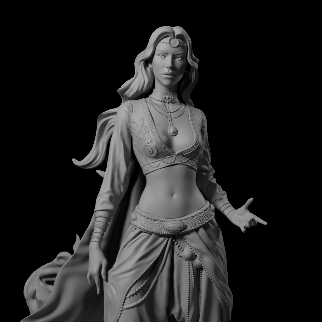 Saora - The Fire Lady - Pre-supported STL - 170mm & 32mm (SFW & NSFW) - Digital STL 3D printable