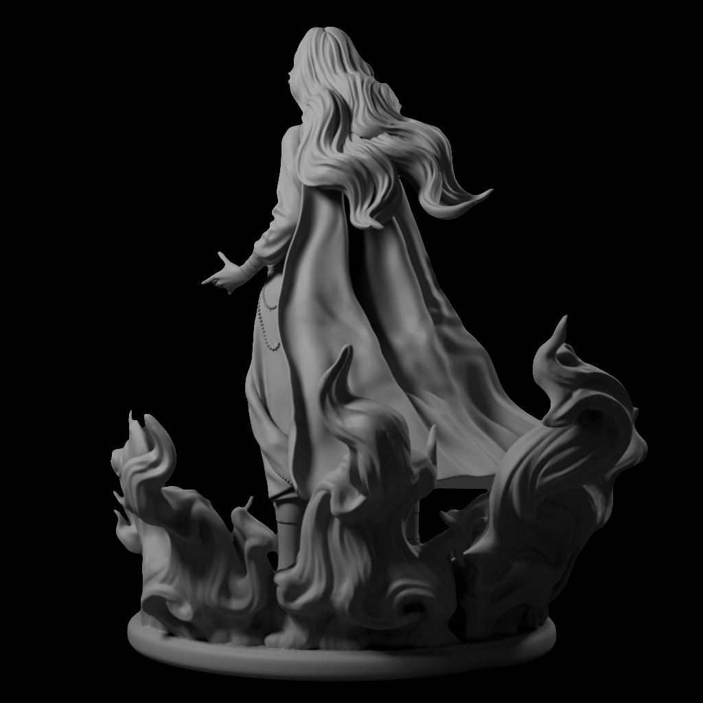 Saora - The Fire Lady - Pre-supported STL - 170mm & 32mm (SFW & NSFW) - Digital STL 3D printable