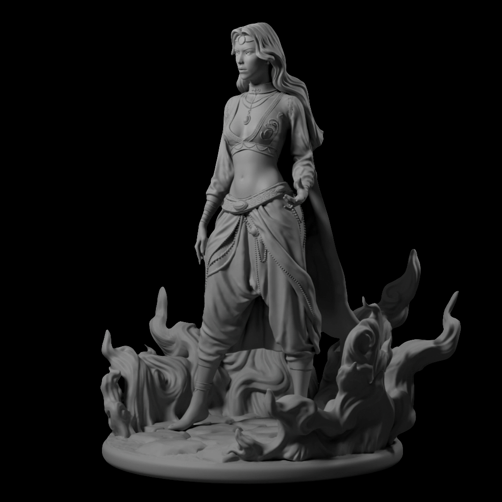 Saora - The Fire Lady - Pre-supported STL - 170mm & 32mm (SFW & NSFW) - Digital STL 3D printable
