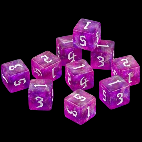 D6 16mm Dice - Glitter Clear Magenta