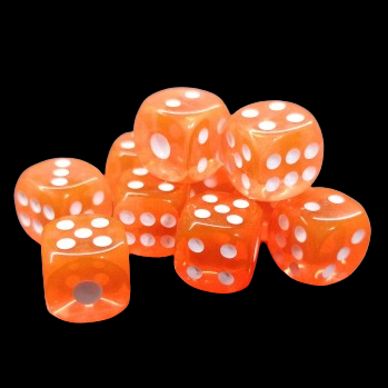 D6 12mm Dice - Clear Orange