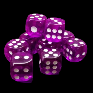 D6 12mm Dice - Clear Purple