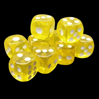 D6 12mm Dice - Clear Yellow