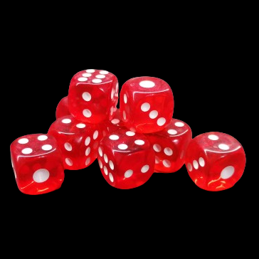 D6 12mm Dice - Clear Red