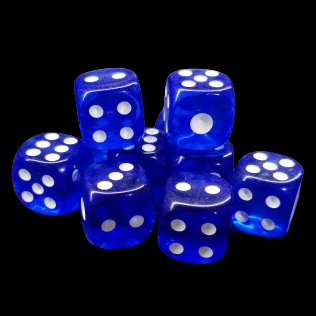 D6 12mm Dice - Clear Blue