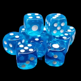 D6 12mm Dice - Clear Sky Blue