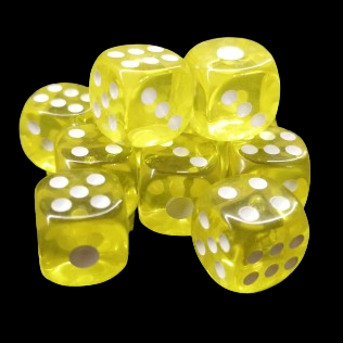 D6 12mm Dice - Clear Lemon Yellow