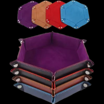 Dice Tray - Hexagonal - Light Blue/Black