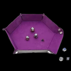 Dice Tray - Hexagonal - Purple/Black