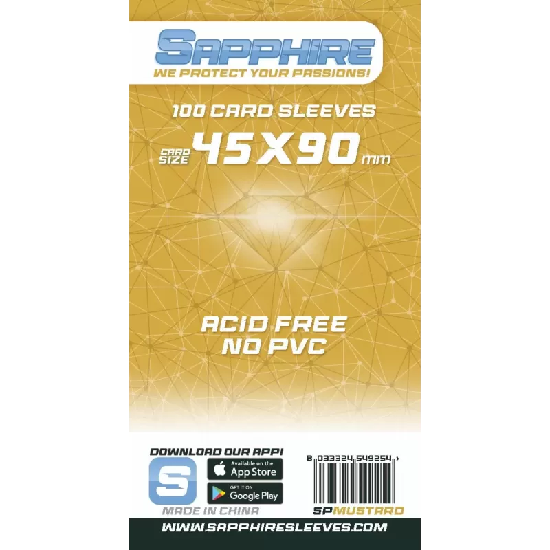 100 Sleeves SAPPHIRE 45x90 "MUSTARD"