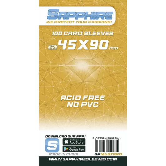 100 Sleeves SAPPHIRE 45x90 "MUSTARD"