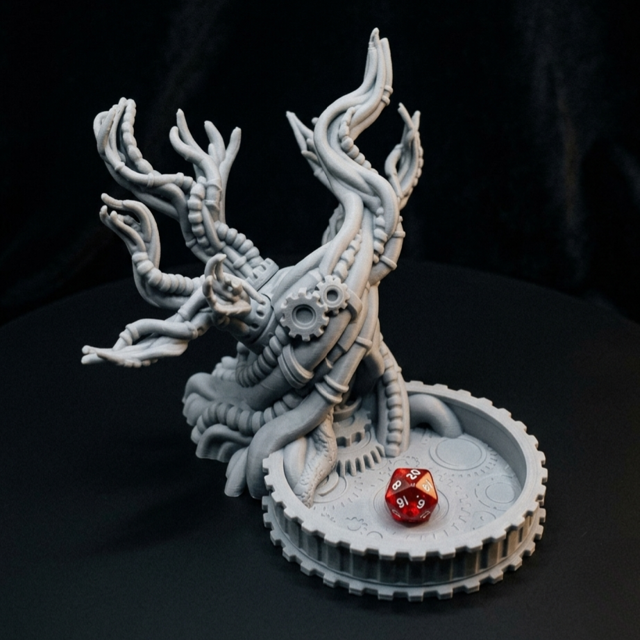 3D Printed Dice Tower - Steampunk Tree