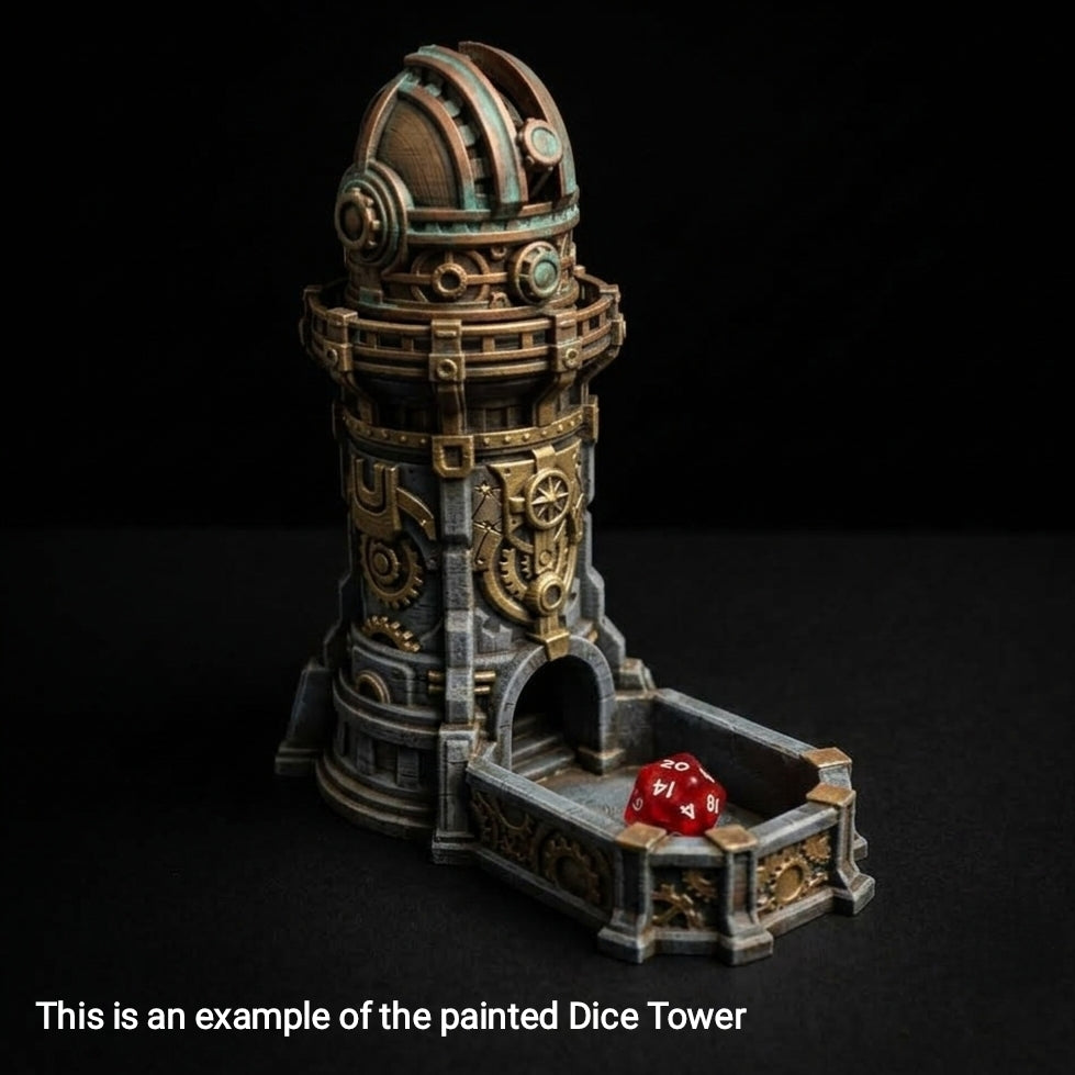 3D Printed Dice Tower - Steampunk Observatory