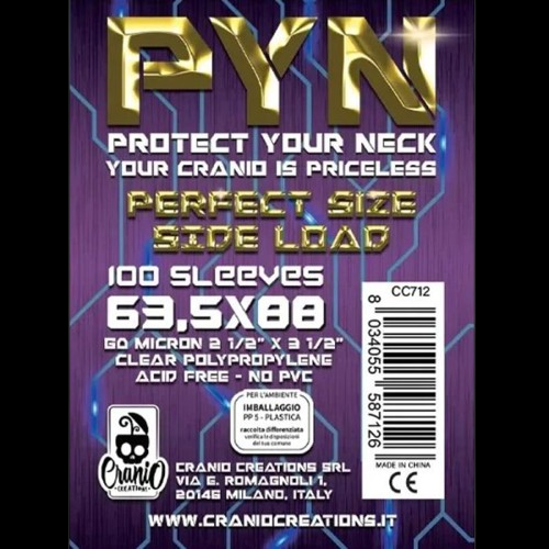 100 Sleeves PYN 63,5x88 "CARD GAME - PERFECT SIZE - SIDE LOAD"