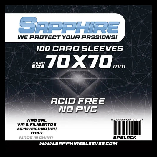 100 Sleeves SAPPHIRE 70x70 "BLACK"