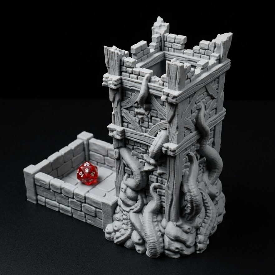 3D Printed Dice Tower - Mimic Tower