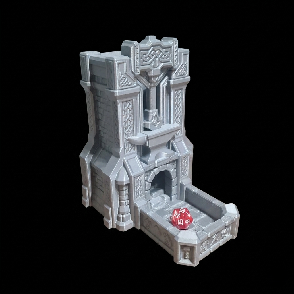 3D Printed Dice Tower - Dwarf Building