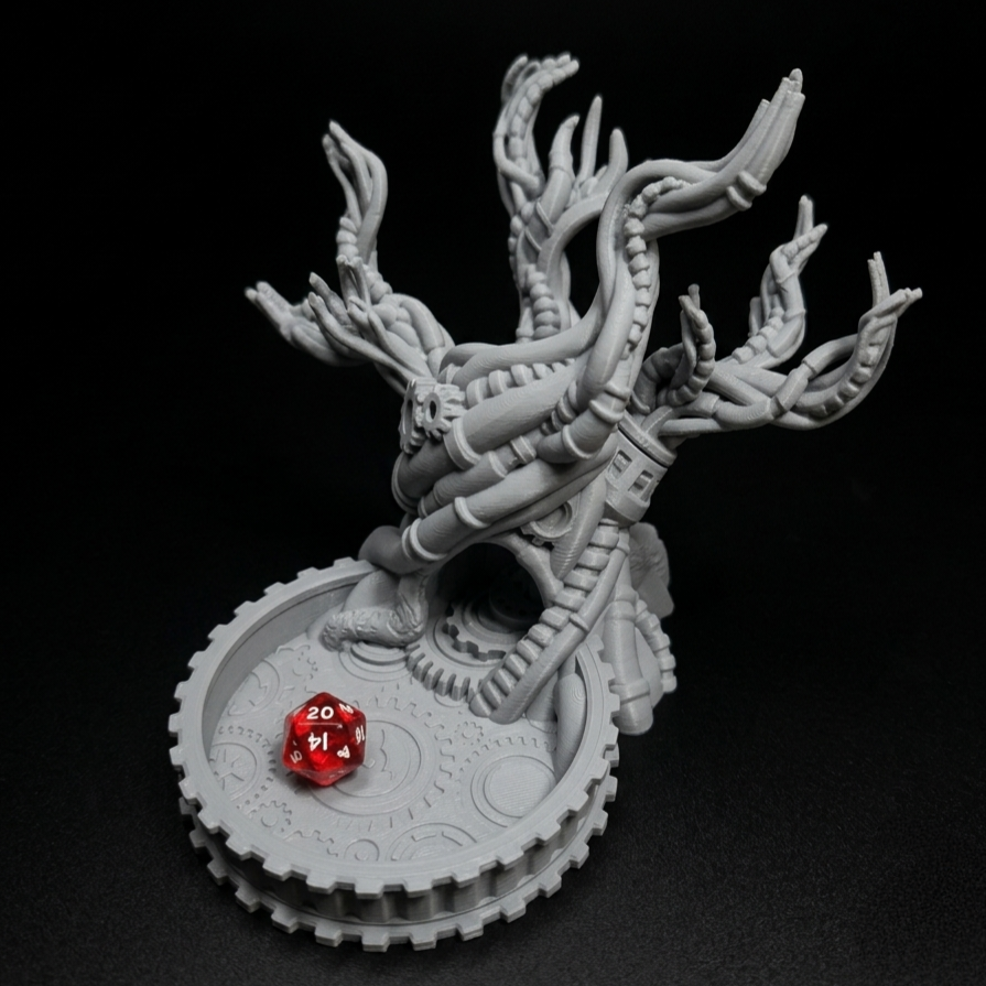 3D Printed Dice Tower - Steampunk Tree
