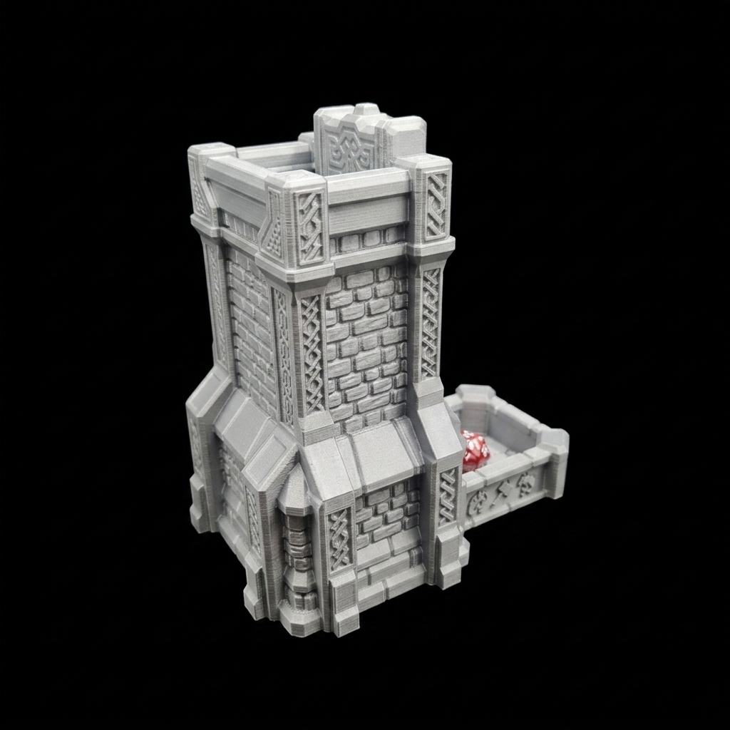 3D Printed Dice Tower - Dwarf Building