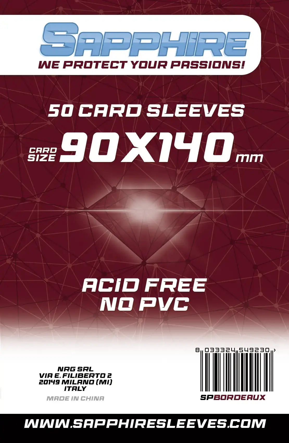 50 Sleeves SAPPHIRE 90x140 "BORDEAUX"