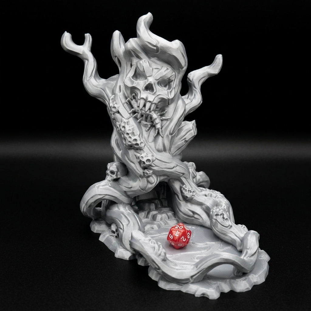 3D Printed Dice Tower - Skull Tree