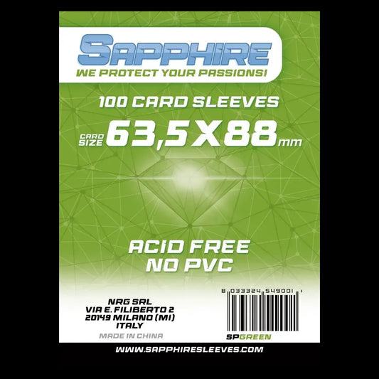 100 Sleeves SAPPHIRE 63,5x88 "GREEN"
