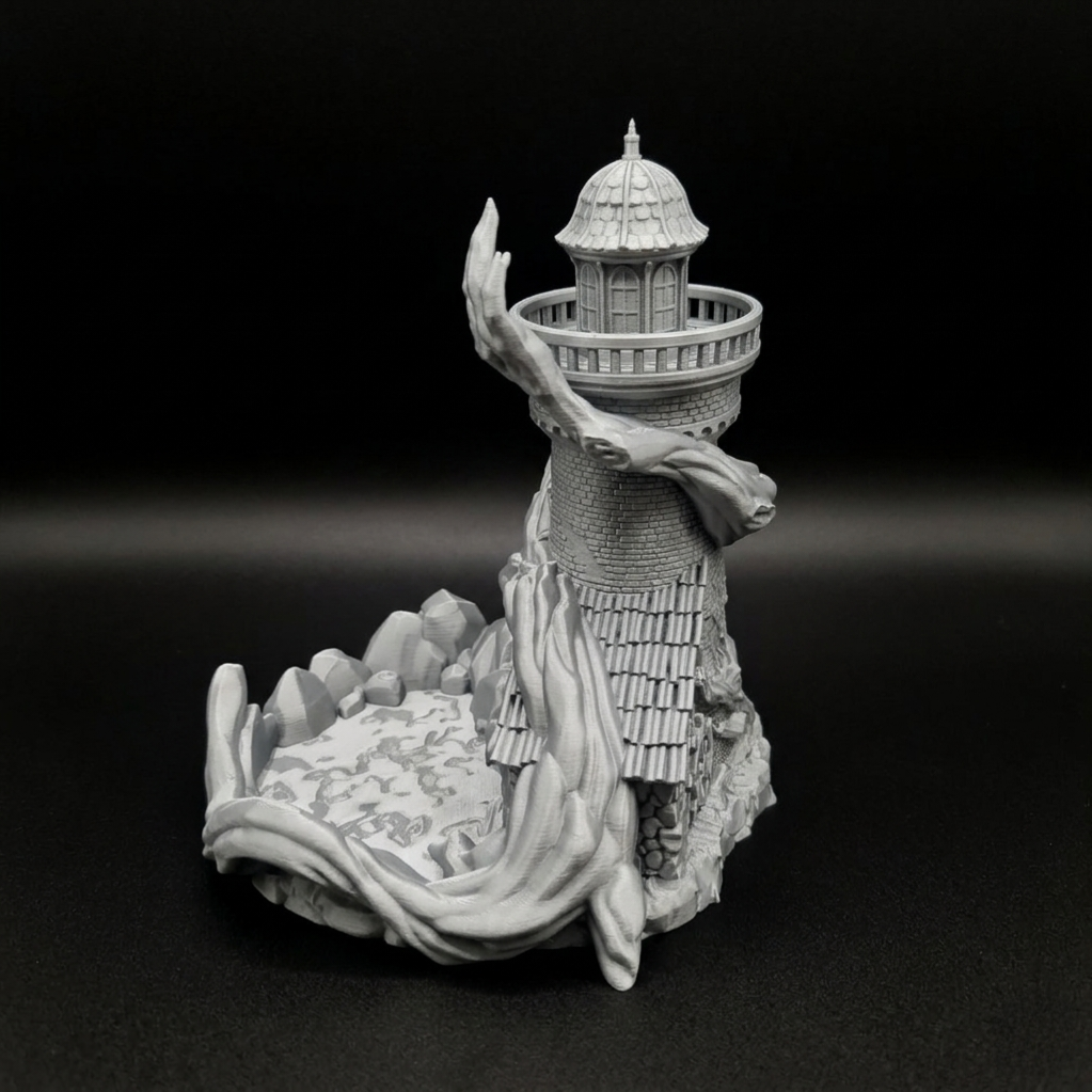 3D Printed Dice Tower - Spooky Lighthouse