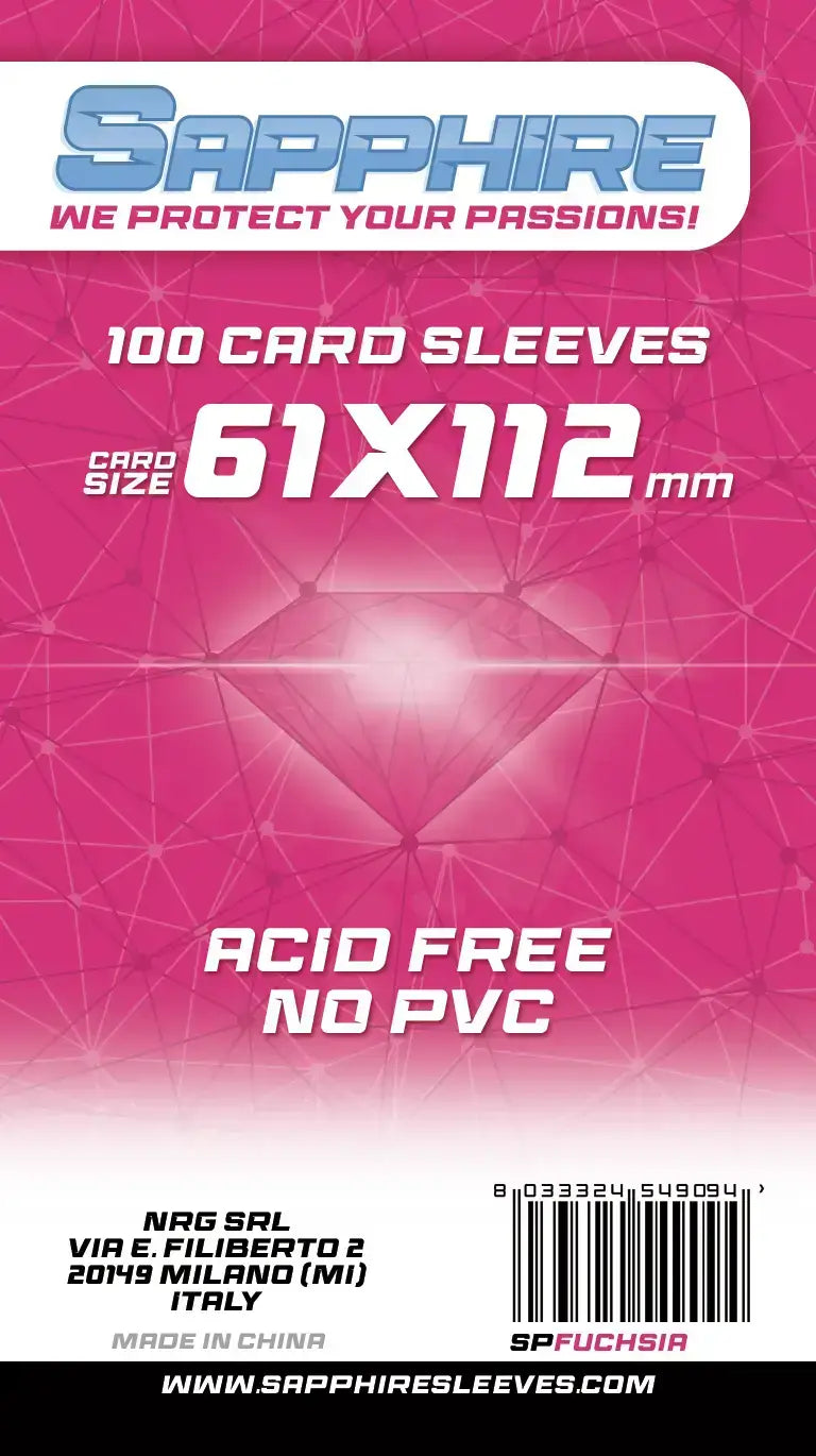 100 Sleeves SAPPHIRE 61x112 "FUCHSIA"