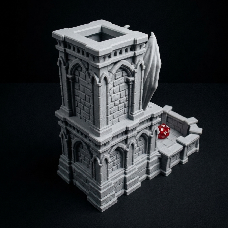 3D Printed Dice Tower - Gargoyle's Keep