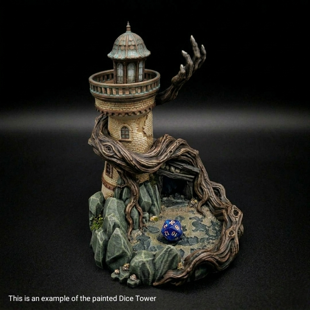 3D Printed Dice Tower - Spooky Lighthouse