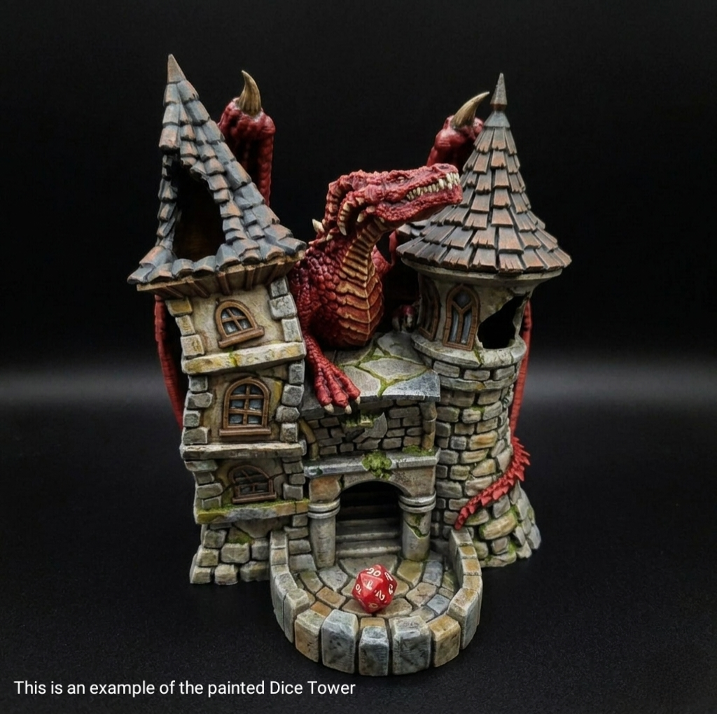 3D Printed Dice Tower - Dragon Fortress